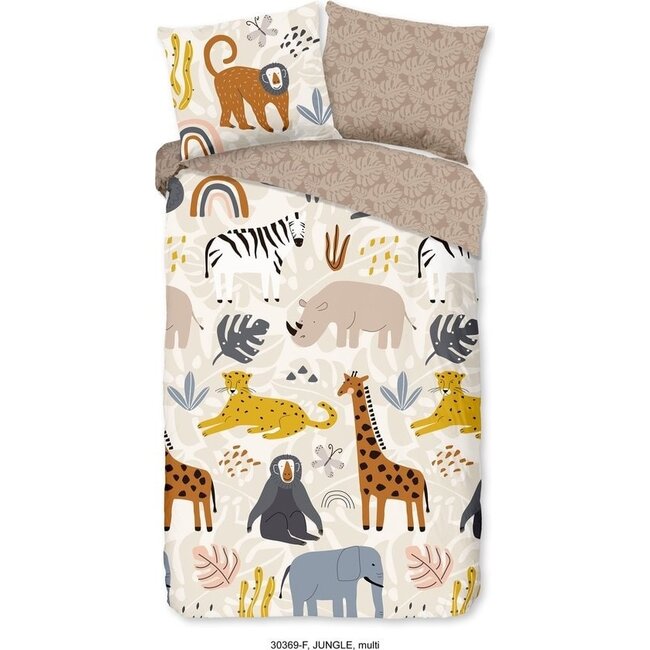 Flanel kinderdekbedovertrek Jungle - 140x220 + 60x70 cm