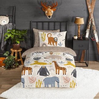 Good Morning Flanel dekbedovertrek Jungle - eenpersoons
