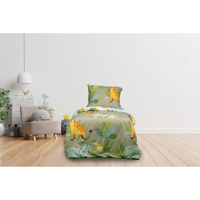 Katoen kinderdekbedovertrek Rumble In The Jungle - 140x220 + 60x70 cm