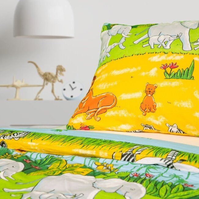 Katoen kinderdekbedovertrek Jungle - 140x220 + 60x70 cm