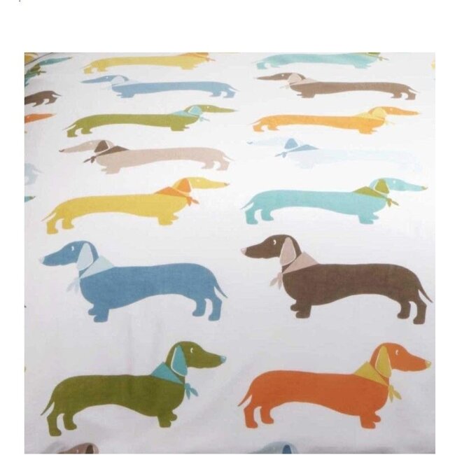 Katoen dekbedovertrek Teckel