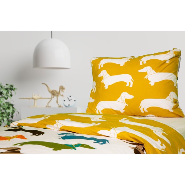 Katoen dekbedovertrek Teckel