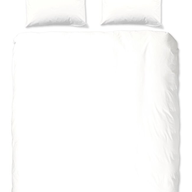 Katoen satijn dekbedovertrek uni wit