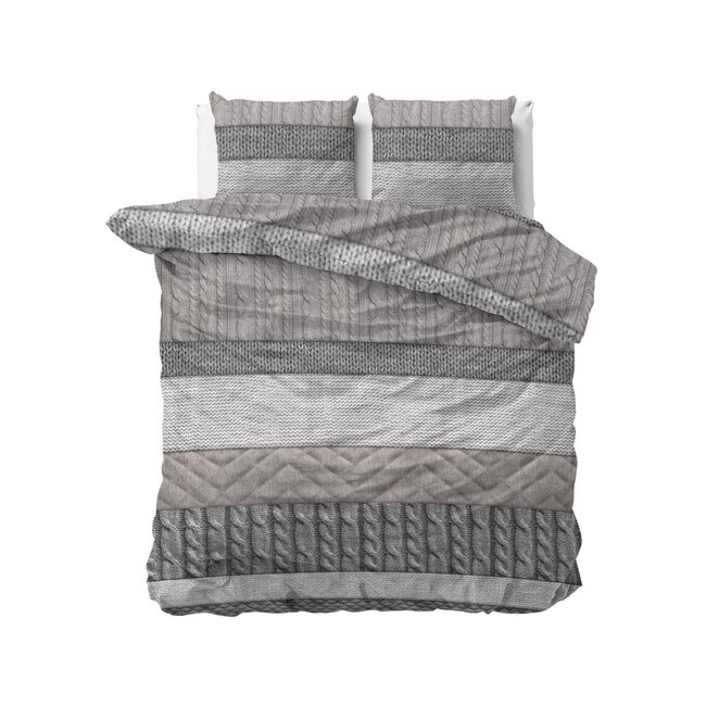 Flanel  dekbedovertrek Elin - taupe