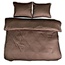 Hotelstreep dekbedovertrek - donkerbruin - katoen satijn