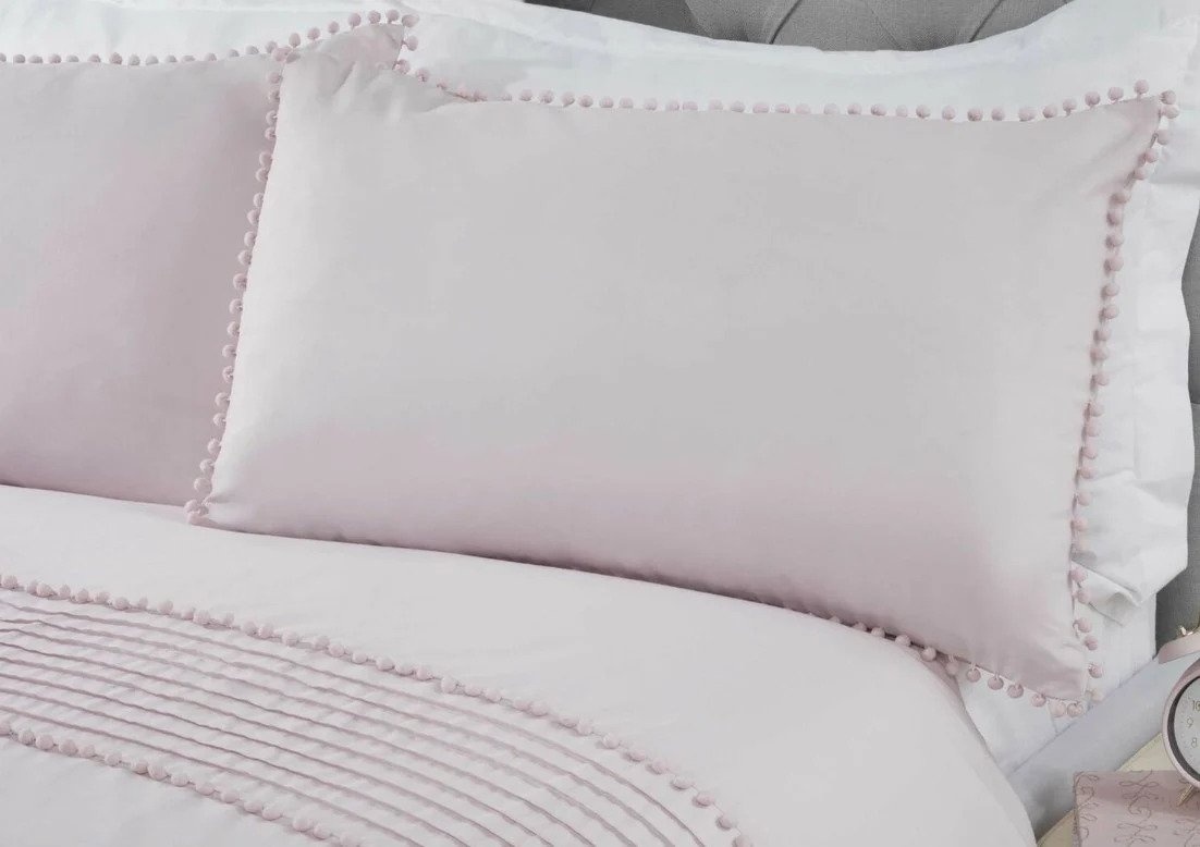 Polykatoen dekbedovertrek Pom Pom luxe blush - 1-persoons (135x200 + 50x75cm)