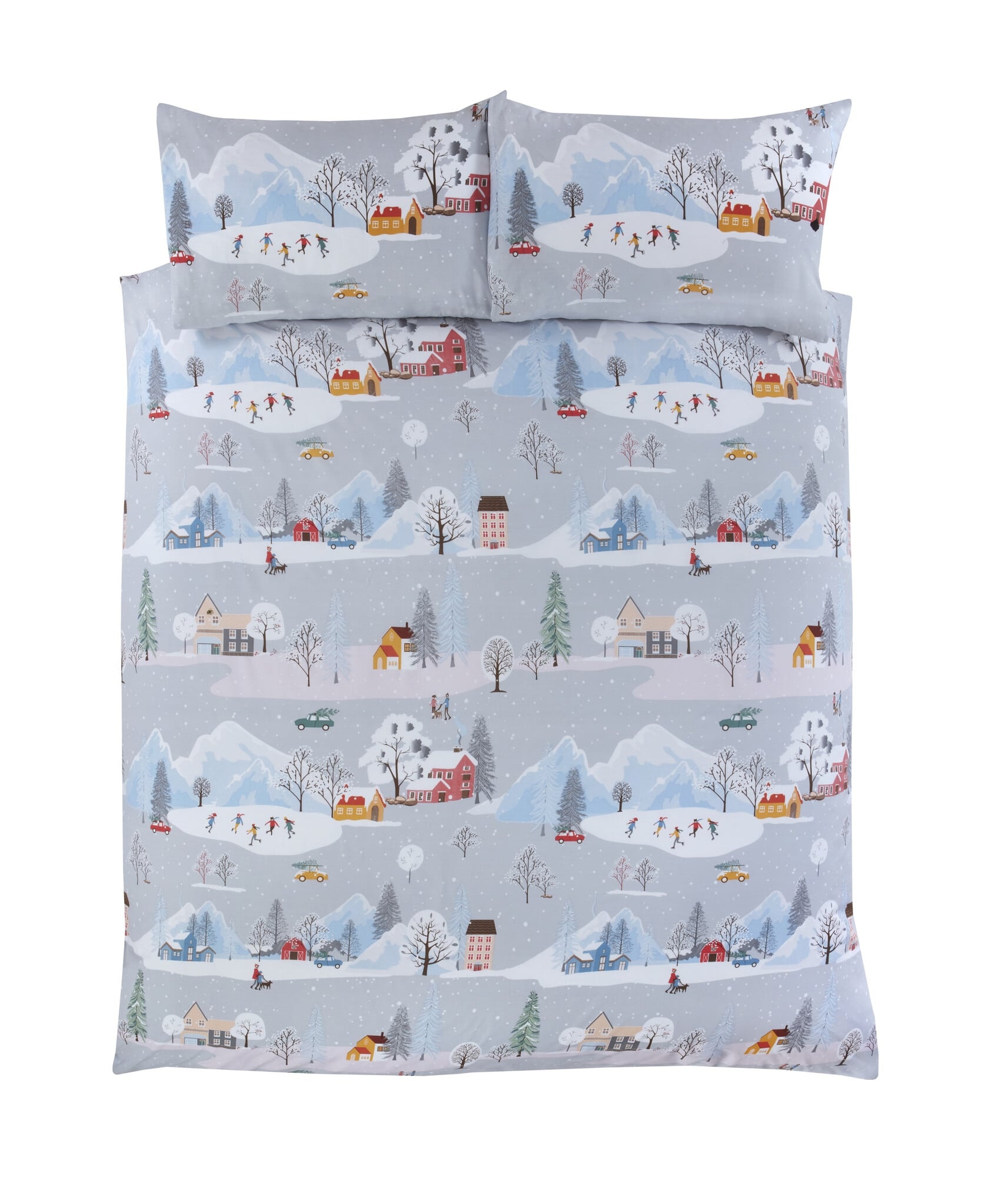 Finest Homeware dekbedovertrek Winter town - blended katoen