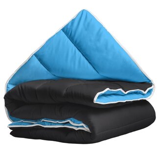 Sleeptime All in one lazy dekbed - Dekbed en overtrek in 1 - Zwart/Blauw