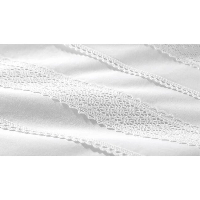 Katoen percal dekbedovertrek Madrid wit