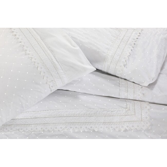 Katoen percal pekbedovertrek Parma wit