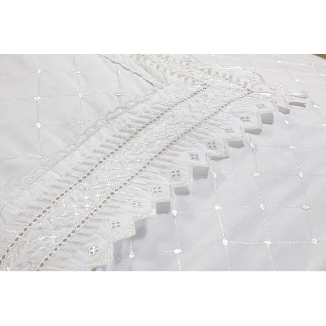 Katoen percal pekbedovertrek Parma wit