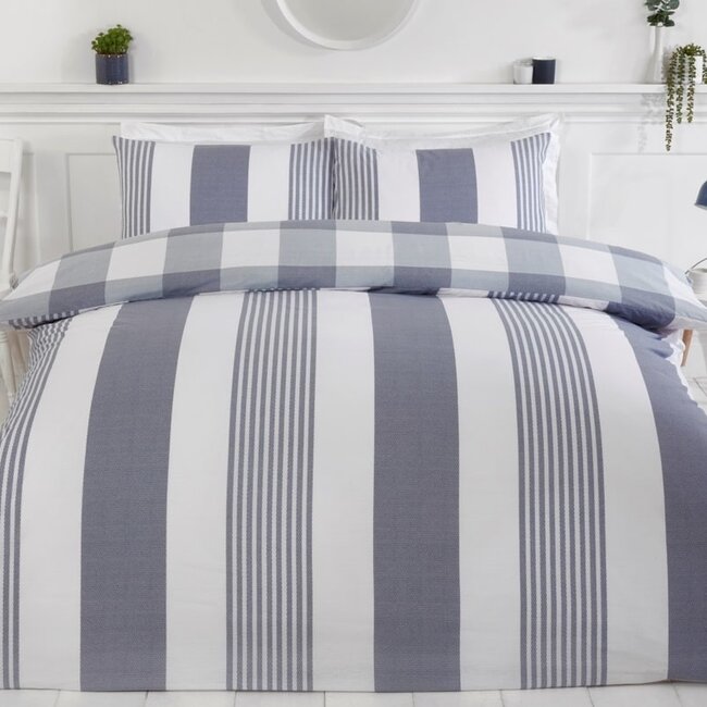 Polykatoen dekbedovertrek Chambray denim