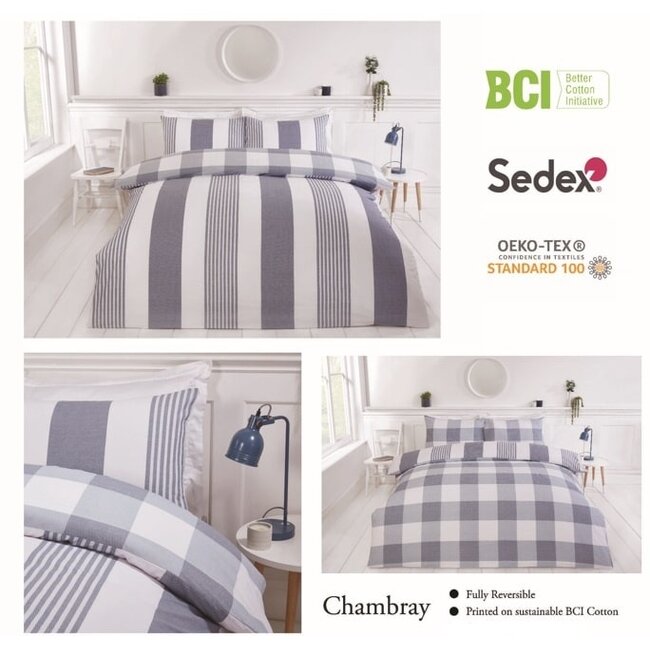 Polykatoen dekbedovertrek Chambray denim