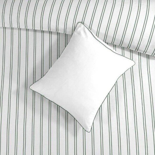 Katoen satijn dekbedovertrek Hugo groen