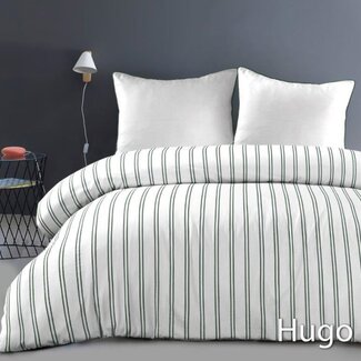 Papillon® Katoen satijn dekbedovertrek Hugo groen