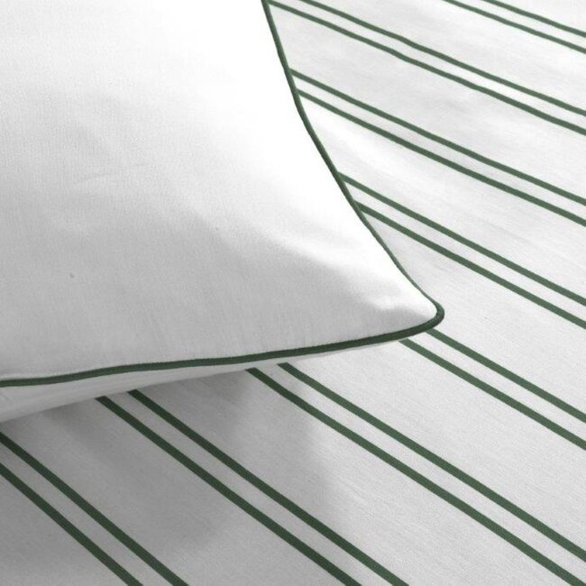 Katoen satijn dekbedovertrek Hugo groen