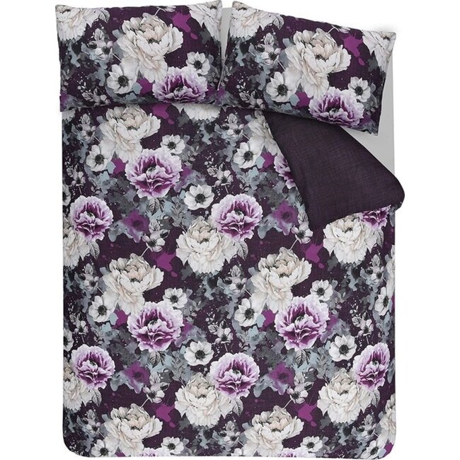 Dekbedovertrek Inky floral - Polykatoen - 1-persoons (135x200 + 50x75cm)