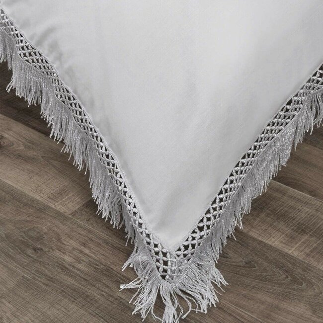 Polykatoen dekbedovertrek Tia Trellis wit - 1-persoons (135x200 + 50x75cm)