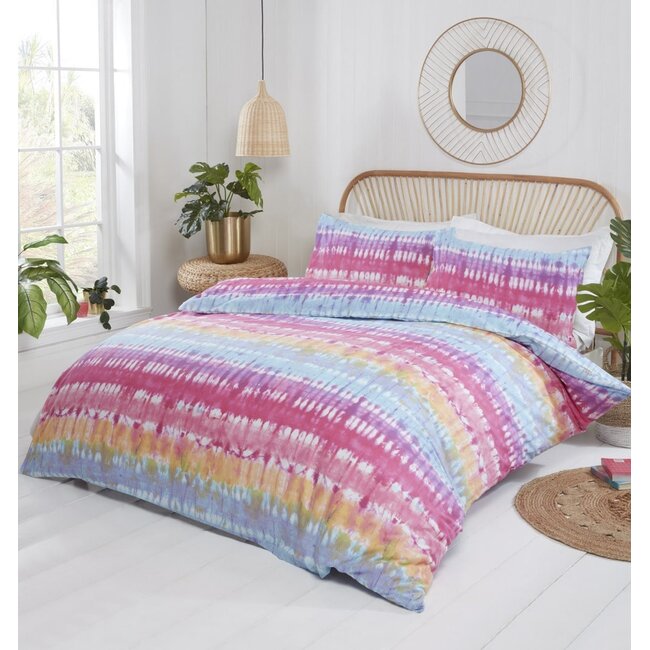 Polykatoen dekbedovertrek Tie Dye  - 1-persoons (135x200 + 50x75cm)
