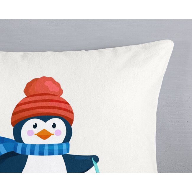 Flanel kinderdekbedovertrek Penguins - 140x220 + 60x70 cm