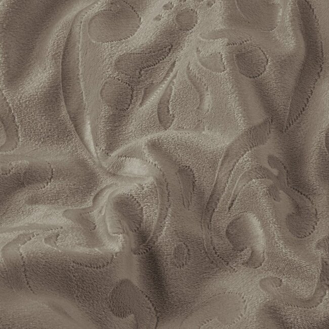 Velvet dekbedovertrek Sultan - embossed - taupe - 140x220 + 60x70cm