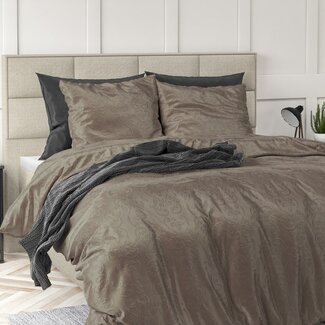 Sleeptime Velvet dekbedovertrek Sultan - embossed - taupe - eenpersoons