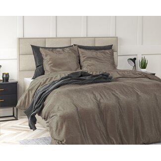 Sleeptime Velvet dekbedovertrek Sultan - embossed - taupe - eenpersoons