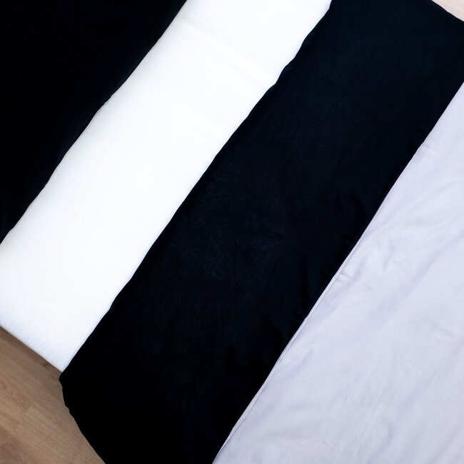 Katoen dekbedovertrek double face - zwart - grijs