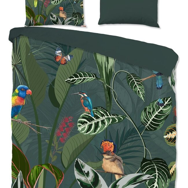 Katoen dekbedovertrek Botanical birds
