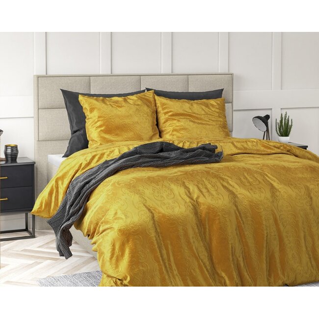 Velvet dekbedovertrek Sultan - embossed - goud