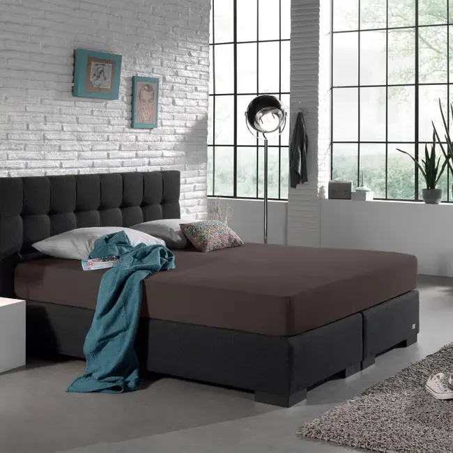 Hoeslaken - dubbel jersey - deep taupe