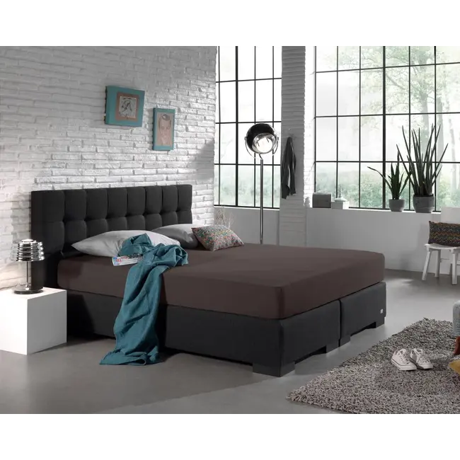 Hoeslaken - dubbel jersey - deep taupe