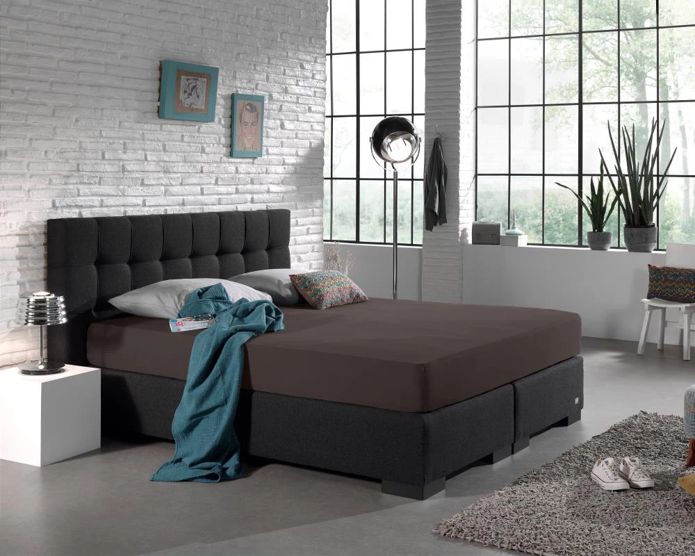 Hoeslaken - dubbel jersey - deep taupe