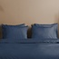 Katoensatijn dekbedovertrek uni donker blauw