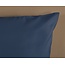 Katoensatijn dekbedovertrek uni donker blauw