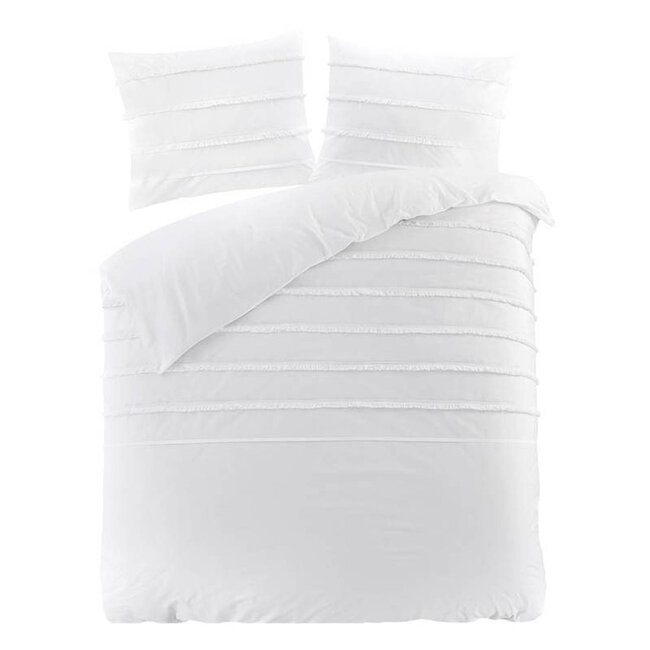 Katoen percal dekbedovertrek Lucidia - wit