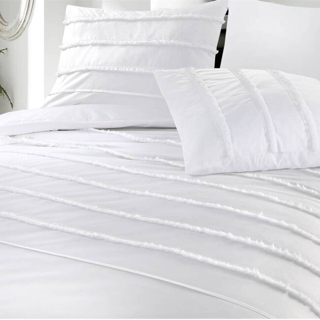 Katoen percal dekbedovertrek Lucidia - wit