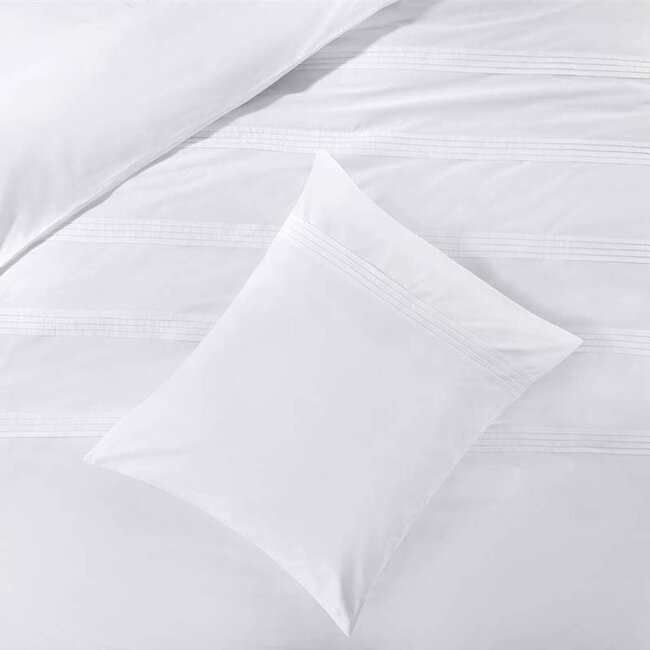 Katoen percal dekbedovertrek Agatha - Wit