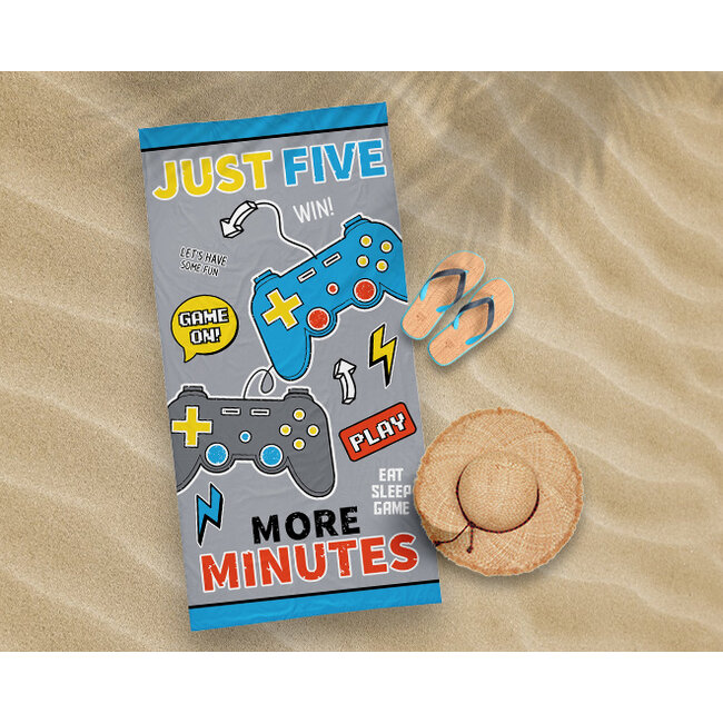 Strandlaken Eat, sleep, game - 70x140 cm - katoen