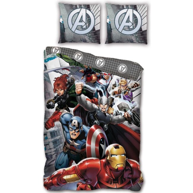 Avengers kinderdekbedovertrek Assemble - microvezel - 140x200+65x65 cm