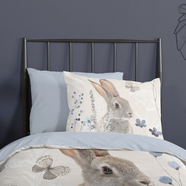 Katoen kinderdekbedovertrek Konijn Ravi - 140x220 + 60x70 cm