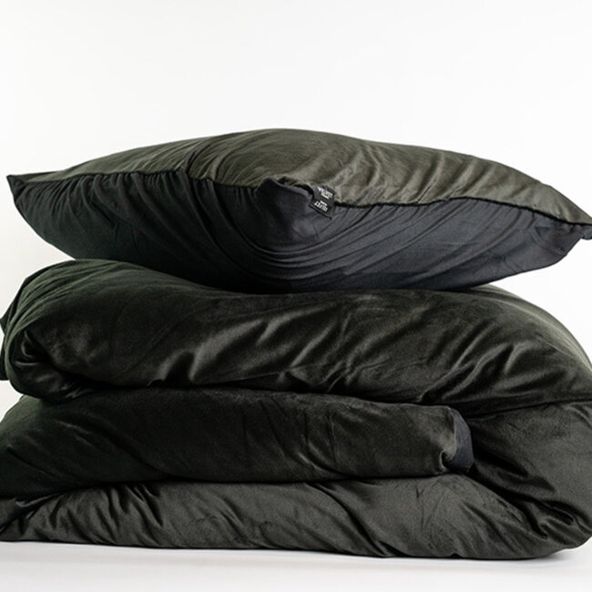 Velvet dekbedovertrek - zwart