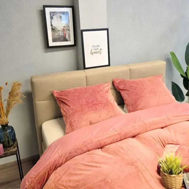 Velvet dekbedovertrek - roze