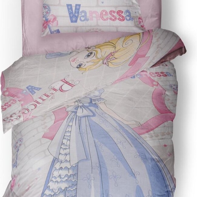 Katoen kinderdekbedovertrek Crown - eenpersoons