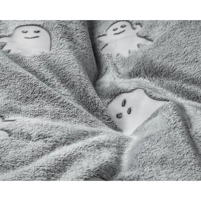 Teddy Fleece kinderdekbedovertrek - Glow in the dark - Spookjes - Grijs - 140x220 + 60x70 cm