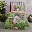 Katoen kinderdekbedovertrek kitten bloemen - 140x220 + 60x70 cm