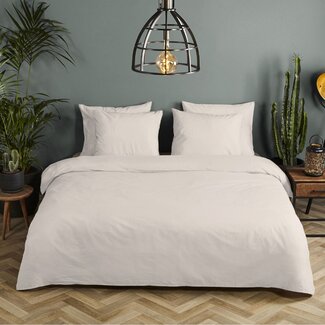 HiP Katoensatijn  dekbedovertrek uni licht zand