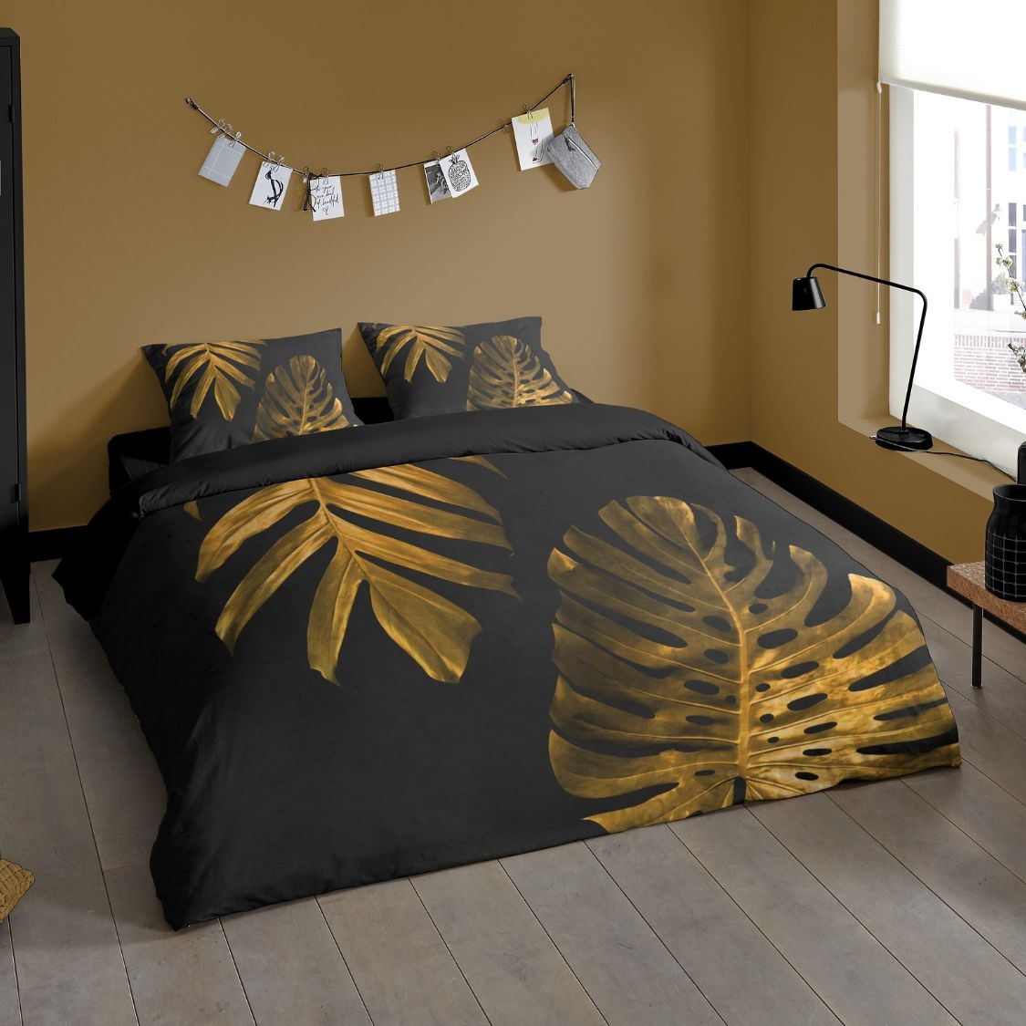 Dekbedovertrek Monstera gold - microvezel