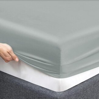 .Decoware® Glans satijn hoeslaken - Grijs