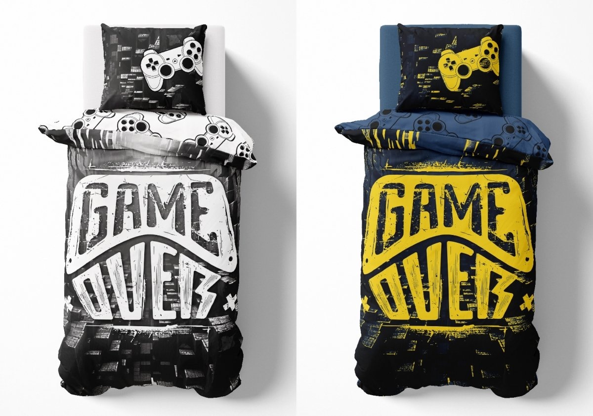 Dekbedovertrek Game over - katoen - 140x200 + 70x80 cm